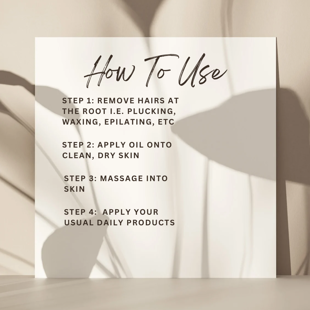 100% All Natural Hair Reduction Oil