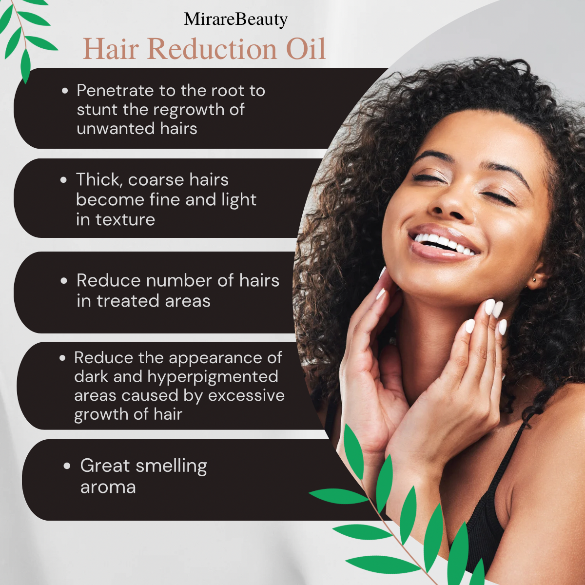 100% All Natural Hair Reduction Oil